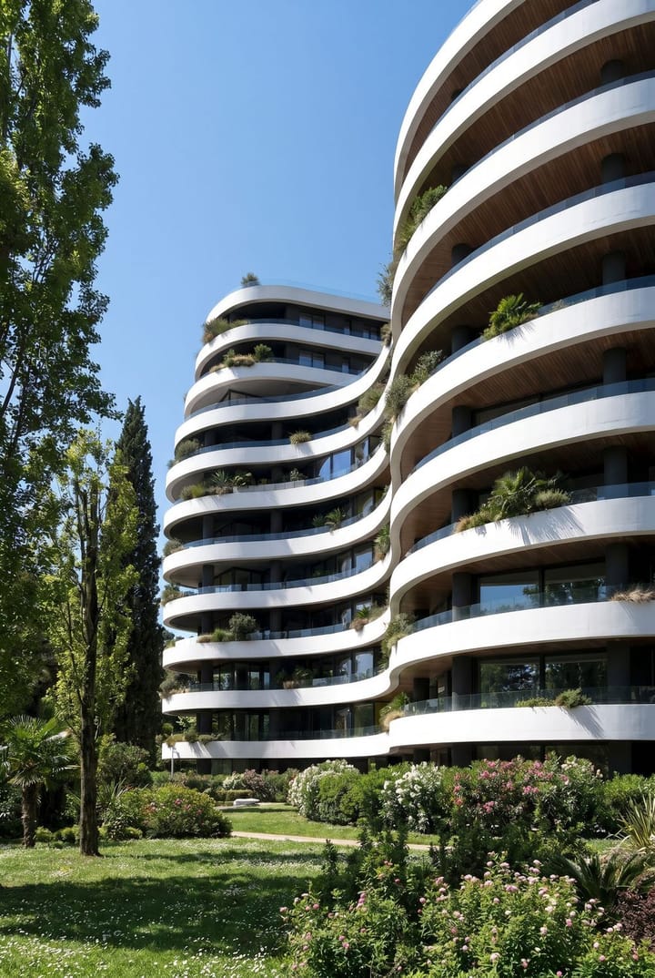 Ensemble de logements — Modena Gradnja · Budva, Monténégro · 2025 · Projet lauréat, perspective 3D par Koja Studio