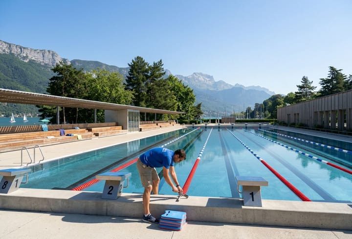 Centre nautique — TNA Architectes · Annecy · 2025 · Projet lauréat, perspective 3D par Koja Studio