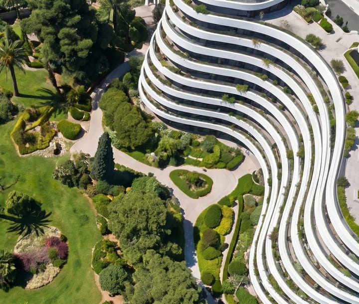 Ensemble de logements — Modena Gradnja · Budva, Monténégro · 2025 · Projet lauréat, perspective 3D par Koja Studio