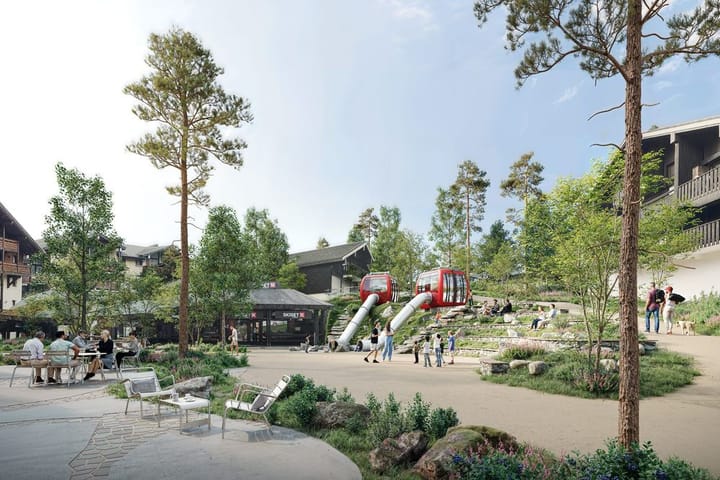 Projet urbain et paysage — Atelier LJN · Morillon · 2024, perspective 3D par Koja Studio
