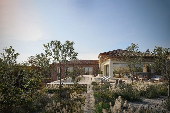 Rénovation d'un corps de ferme — Esteve & Dutriez · Ardèche · 2020, perspective 3D par Koja Studio