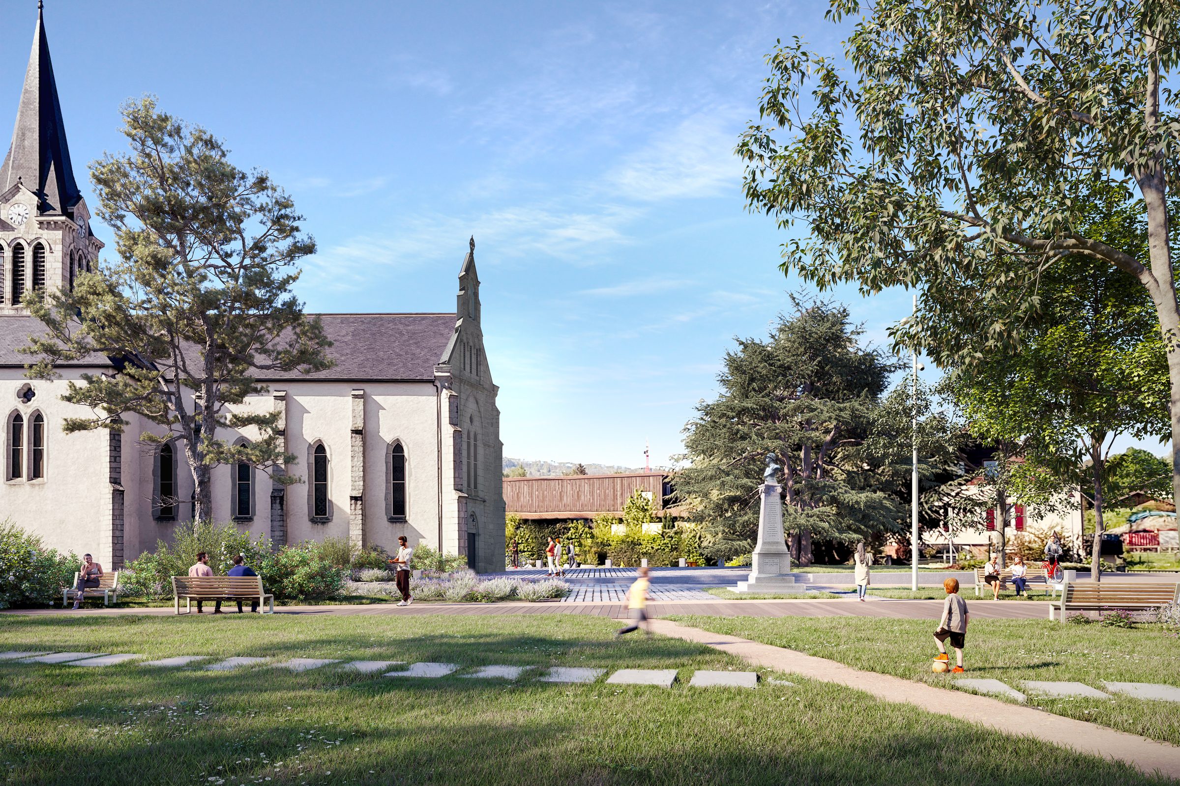 Place publique — Atelier LJN · Amancy · 2023 — vue 2