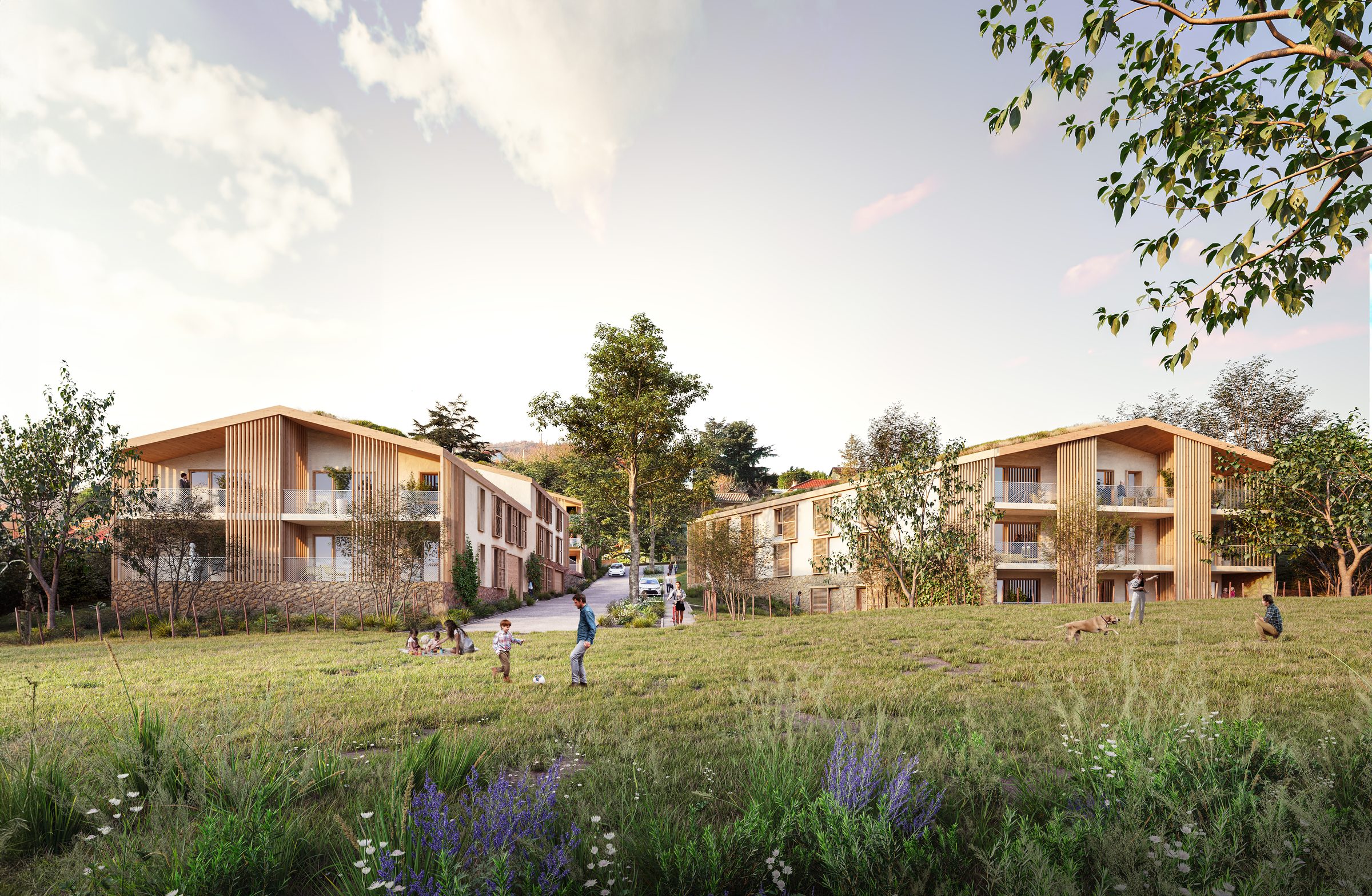 Ensemble de logements — Séméio Architecture · Chaussan · 2023 · Projet lauréat — vue 2