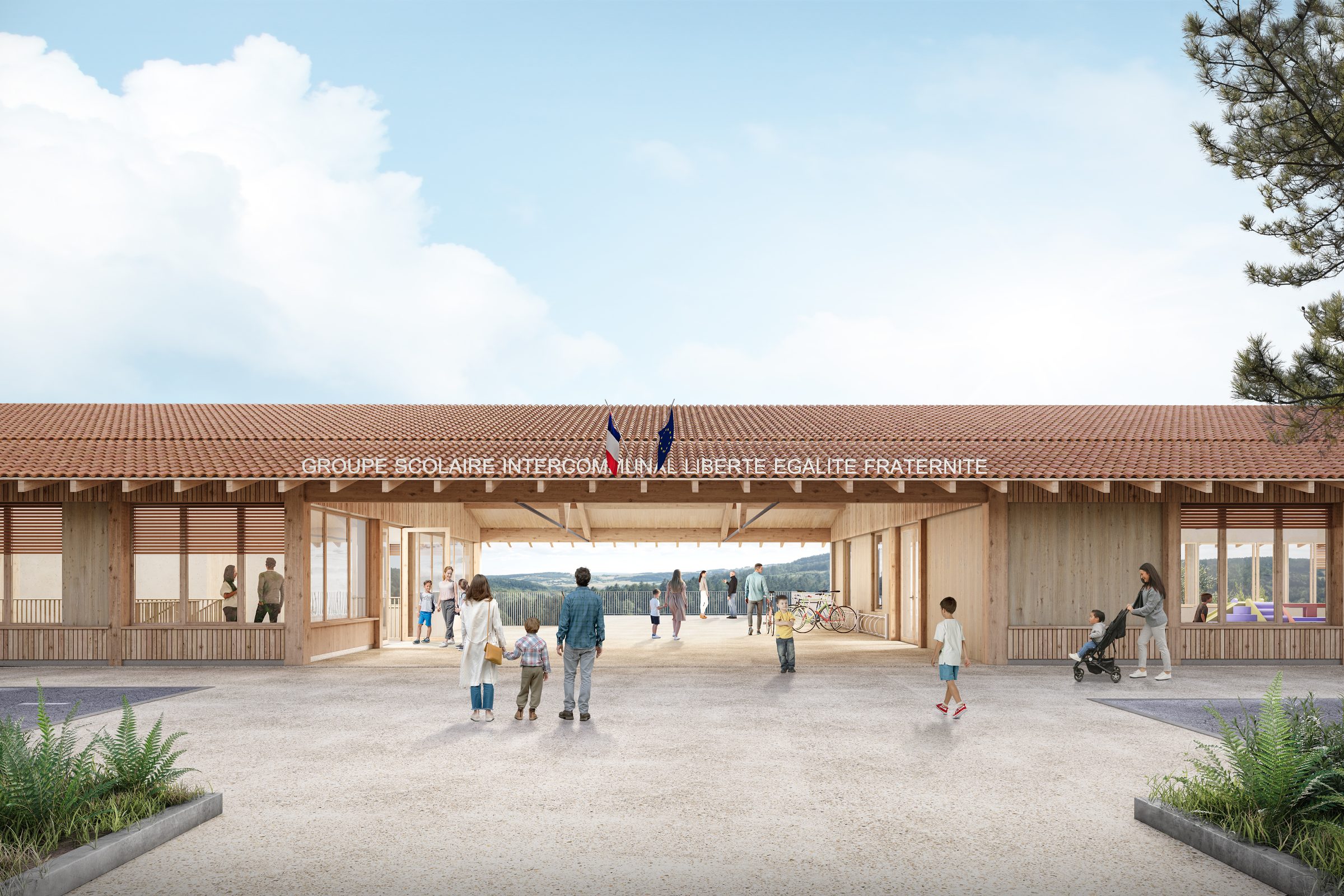 Groupe scolaire — Tectoniques · Chabanière · 2022 · Projet lauréat — vue 2