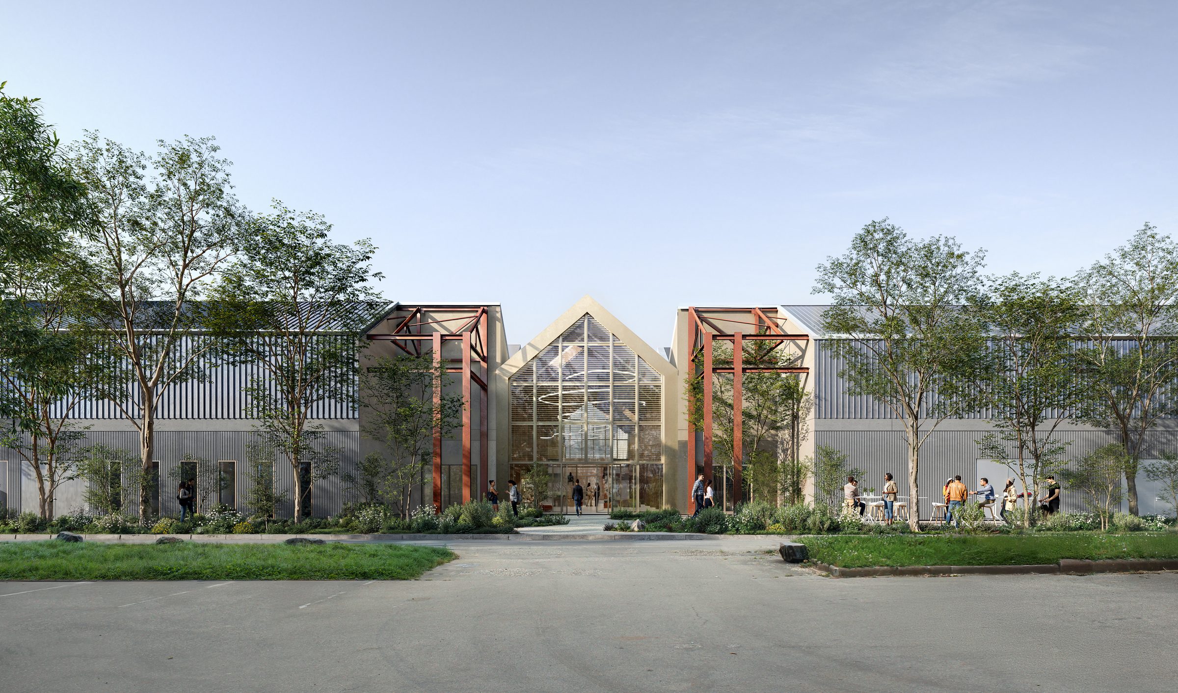 Reconversion de halles pour un campus — Tourret Architectes · Écully · 2025 · Projet lauréat — vue 2